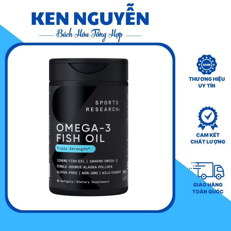 Premium Fish Oil Sr Sports Research Omega-3 Fish Oil Triple Strength 1250Mg 30/60/90/120/150/180 Capsules
