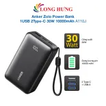 Sạc dự phòng Anker Zolo Power Bank 1USB 2Type-C 30W 10000mAh A110J  - Hàng chính hãng - Công suất 30W, Dung lượng 10000mAh, Hệ thống 3 cổng sạc tiện lợi