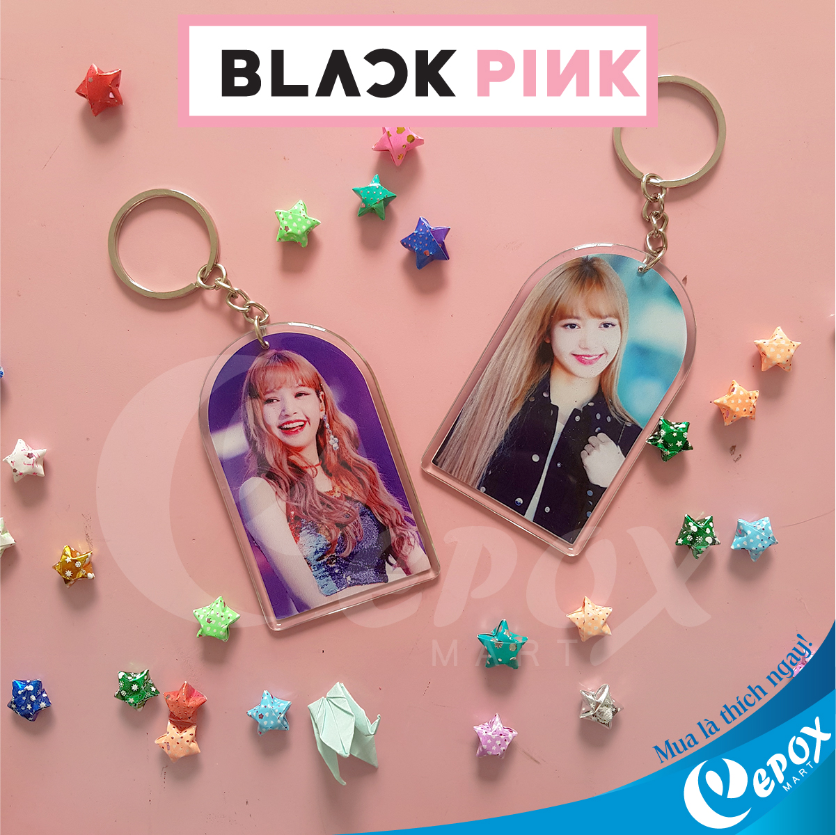 Móc khóa Lisa Blackpink đổ keo 8cm