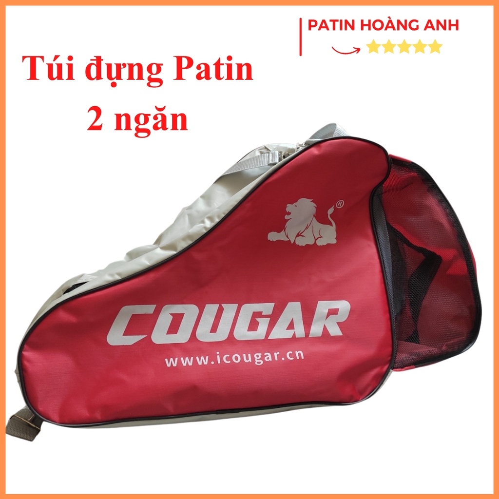 Túi đựng giày trượt patin Cougar cao cấp, 2 ngăn, kiểu dáng thể thao, quai túi chắc chắn