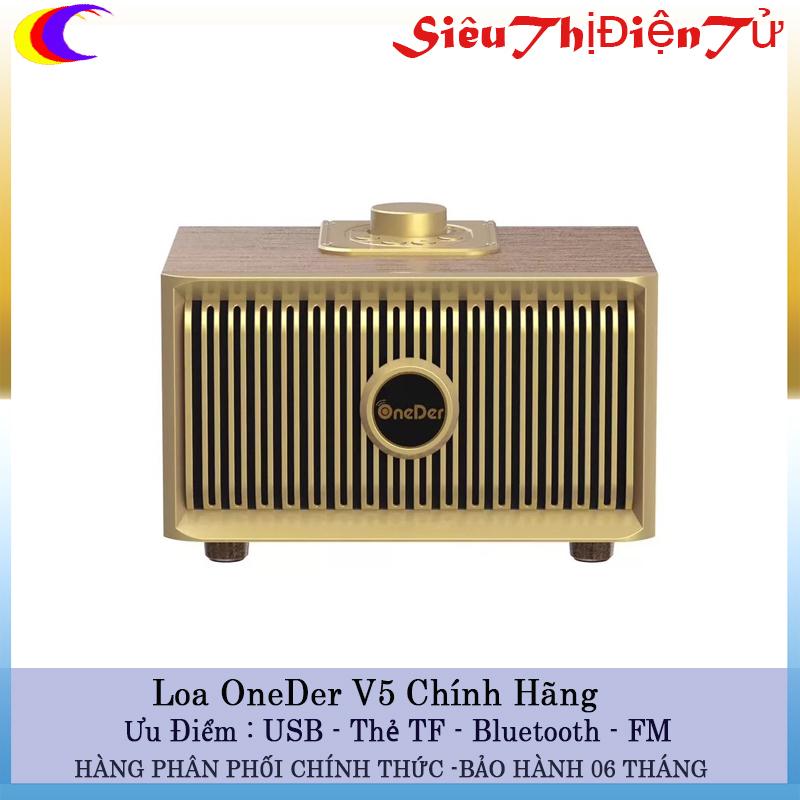 Loa bluetooth oneder v5 kiểu dáng cổ vân gỗ- loa bass nhỏ cho âm lượng lớn