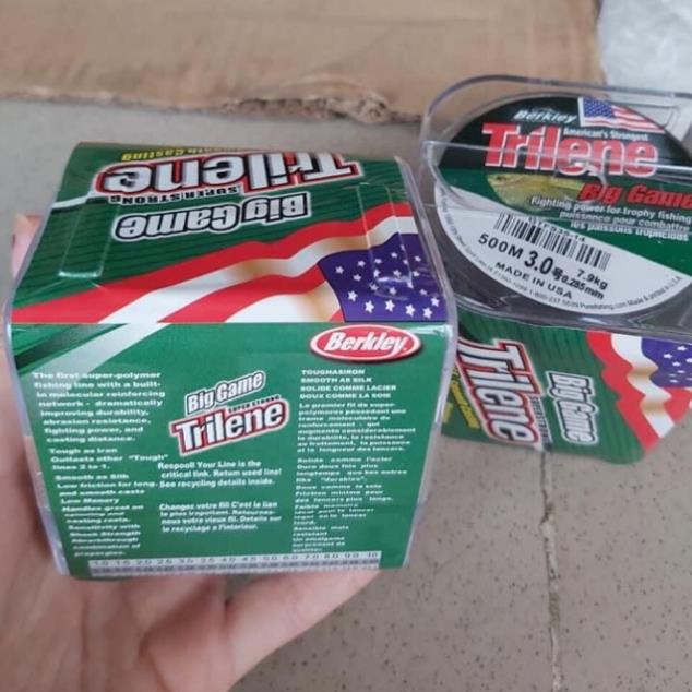 Cước Trilene Big game siêu bền 500m màu khói tàng hình siêu bền