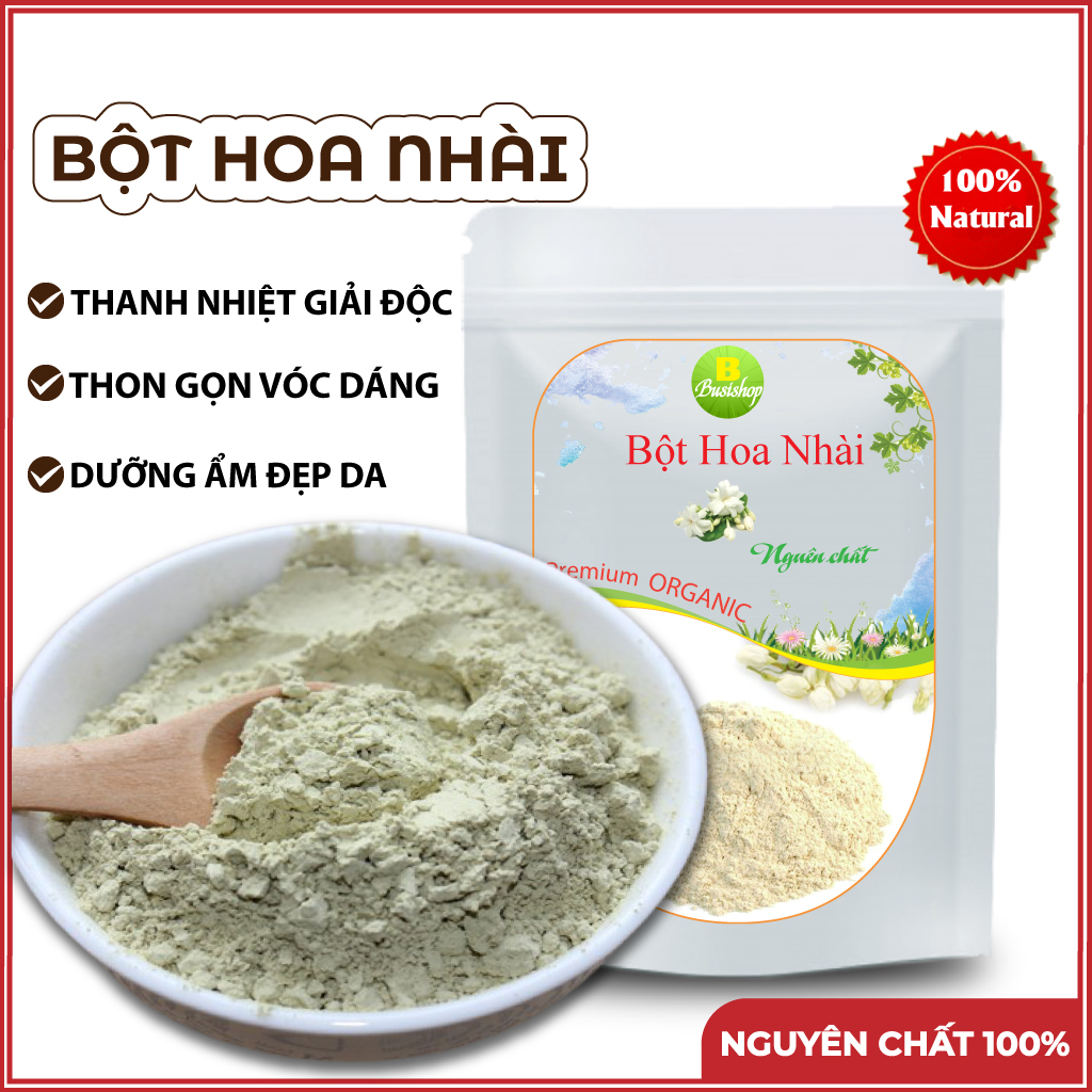 Bột Hoa Nhài Nguyên Chất 200g, giảm stress, thanh nhiệt, giảm cân, trắng da, làm đẹp da