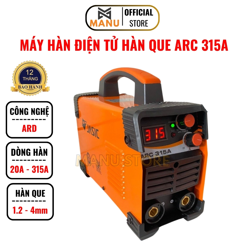 Máy hàn điện tử máy hàn que mini ARC 315A 1.2-4.0mm tích hợp ARD chống giật tiết kiệm điện bảo hành 12 tháng