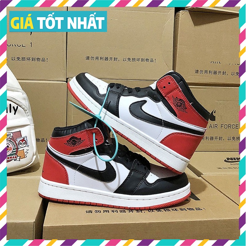 Giày Jordan cao cổ - Giầy Sneaker thể thao JD1 Đen đỏ giá rẻ Full Box