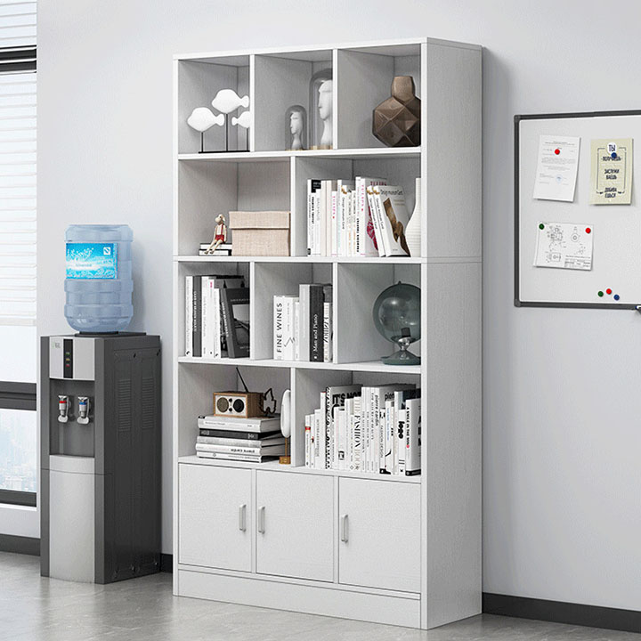 [Mẫu Mới] Tủ sách gỗ thông minh nhiều tầng có ngăn chứa, Homessen Tủ để sách 100cm nhiều tầng trang trí phòng làm việc- phòng khách, Kệ sách gỗ thông minh 1m đa năng