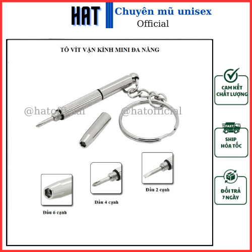 Tô vít mini vặn gọng kính, móc chìa khoá kiêm vít 2 đầu 4 đầu sửa kính đa năng HAT style TV01
