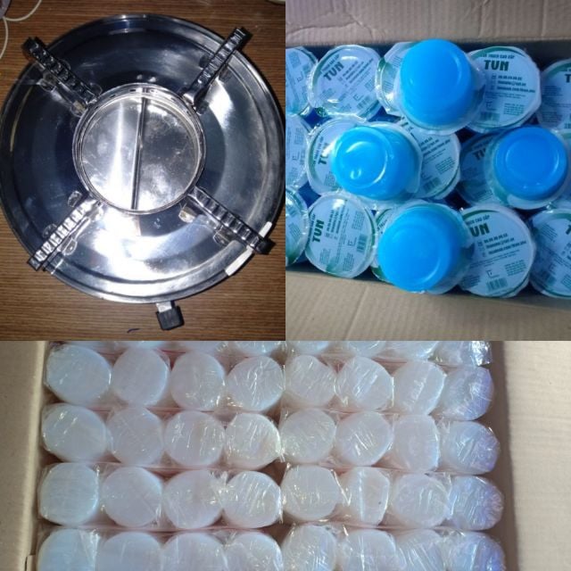 [HCM]Bộ 3 gồm bếp cồn inox + 1 kg cồn khô + 4 ly cồn thạch 125gram/ly