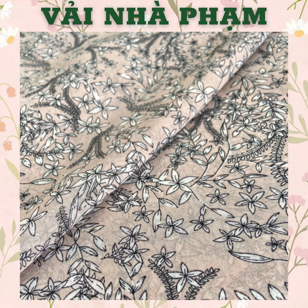 Voan lụa hoa trắng nền hồng da-khổ 1.5m-vải nhà phạm
