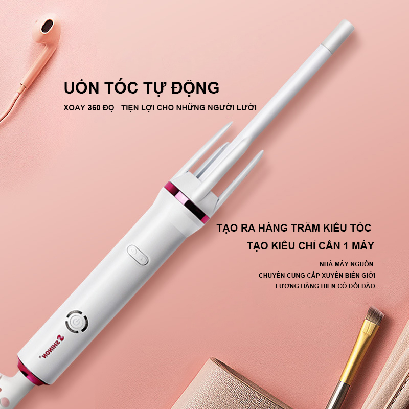 Máy uốn tóc,máy uốn tóc mini,máy uốn tóc xoăn tự động,tai,tóc,uốn tóc,máy làm xoăn tóc,tay cầm,máy,Bảo hành 3 tháng