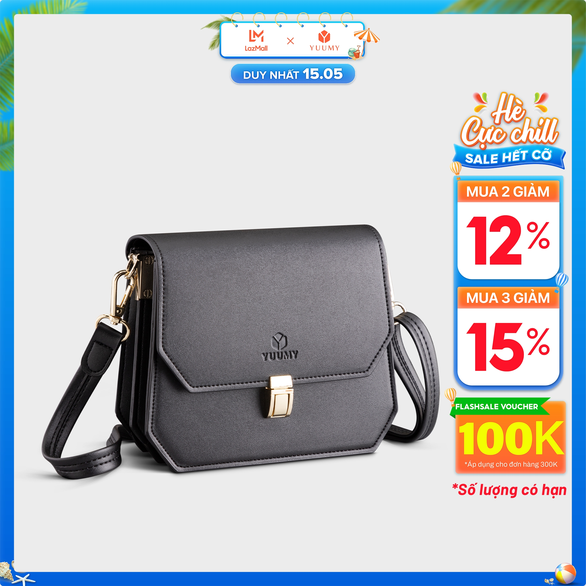 Túi đeo chéo nữ mini khóa bấm Yuumy Seasand YN124