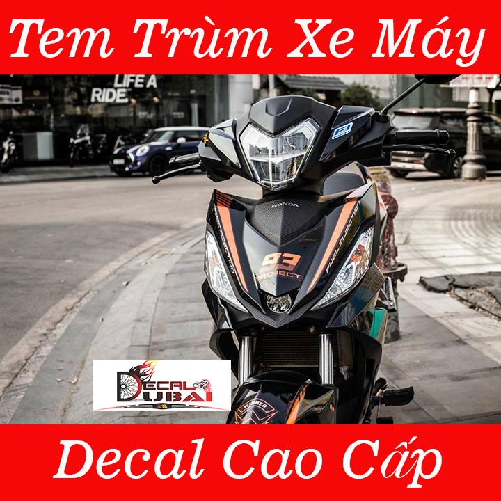 Tem trùm Dán Xe winner Đen Cam Mẫu Mới