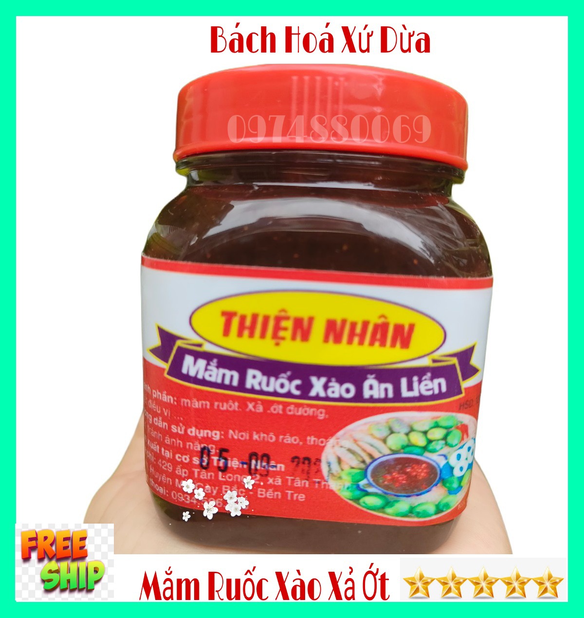 Hủ 20ogr Mắm ruốc xào xả ớt Thiện Nhân loại đặc biệt thơm ngon chất lượng