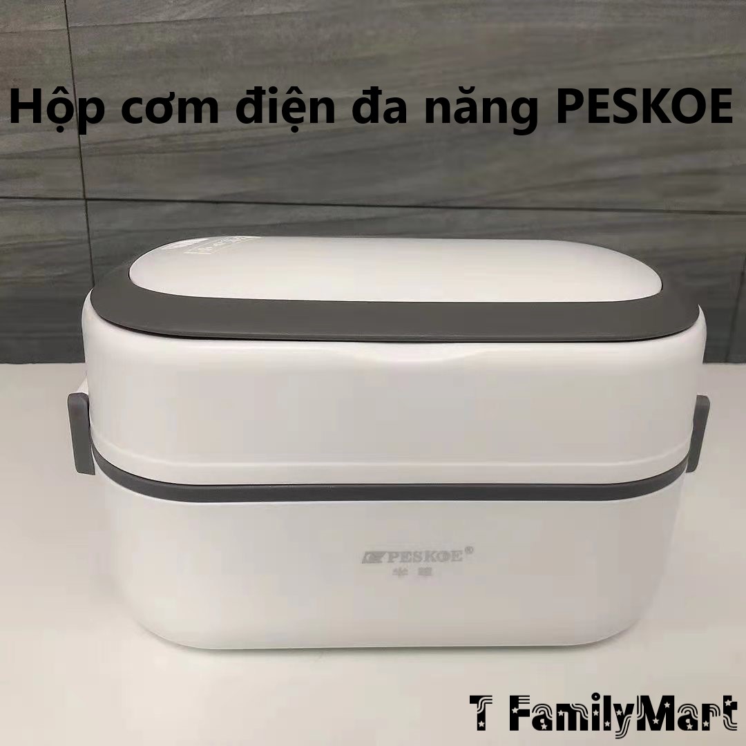 Hộp cơm điện đa năng 1 tầng PESKOE 2 hũ inox nắp nhựa giữ nhiệt-T FamilyMart