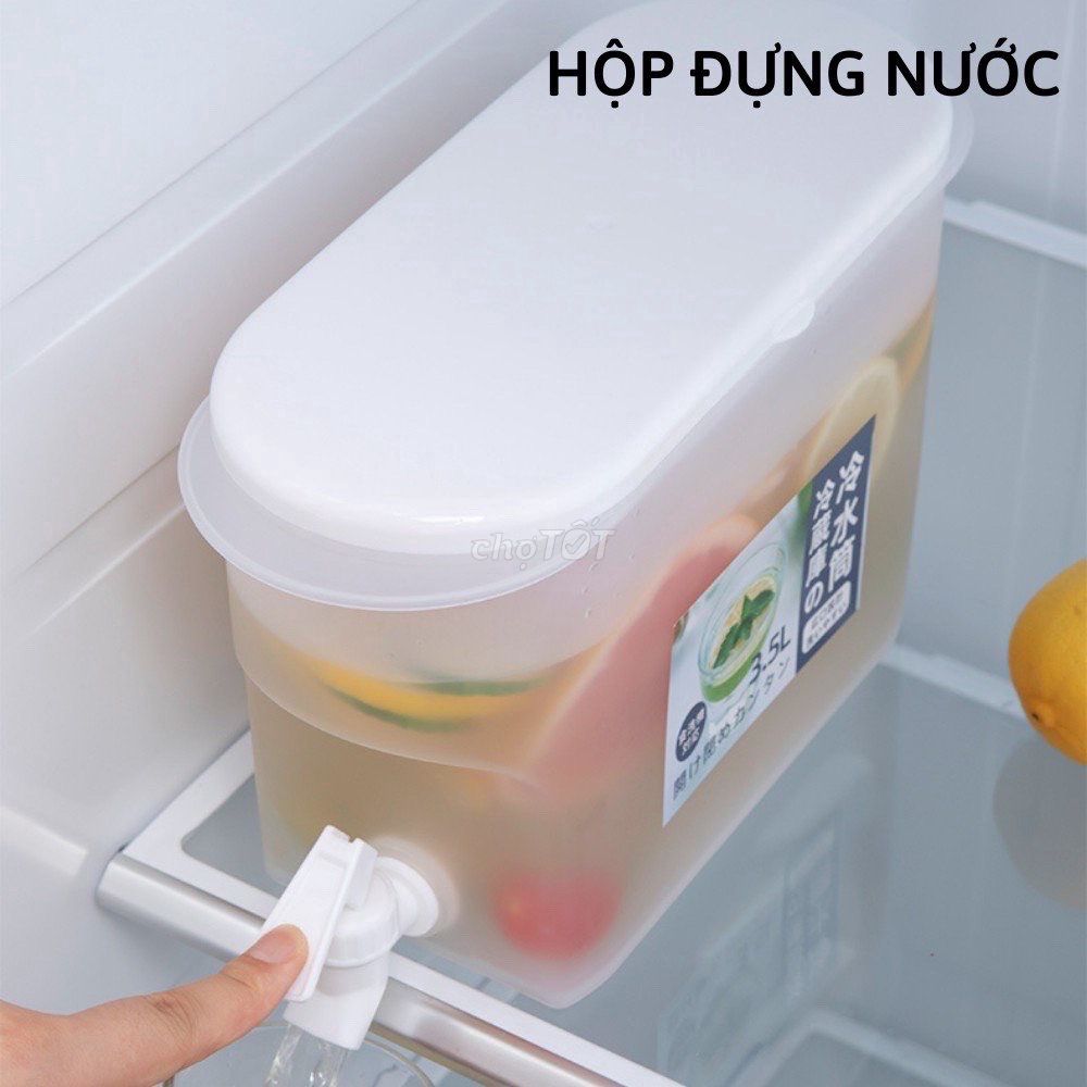 Bình Nước 3.5L Có Vòi Để Tủ Lạnh Cao Cấp, Đựng Nước Trà, Nước Trái Cây Tiện Lợi Đa Năng Ngăn Nắp