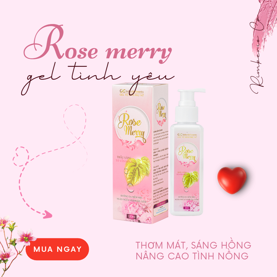 Dung Dịch Vệ Sinh Phụ Nữ - Gel Vệ Sinh Phụ Nữ - Rose Merry - Tonic Pharma -  Hồng Mịn Se Khít - 120ml