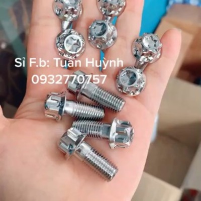 Ốc Salaya inox304 10li23 gắn Pas Heo Yamaha siêu đẹp sáng bóng