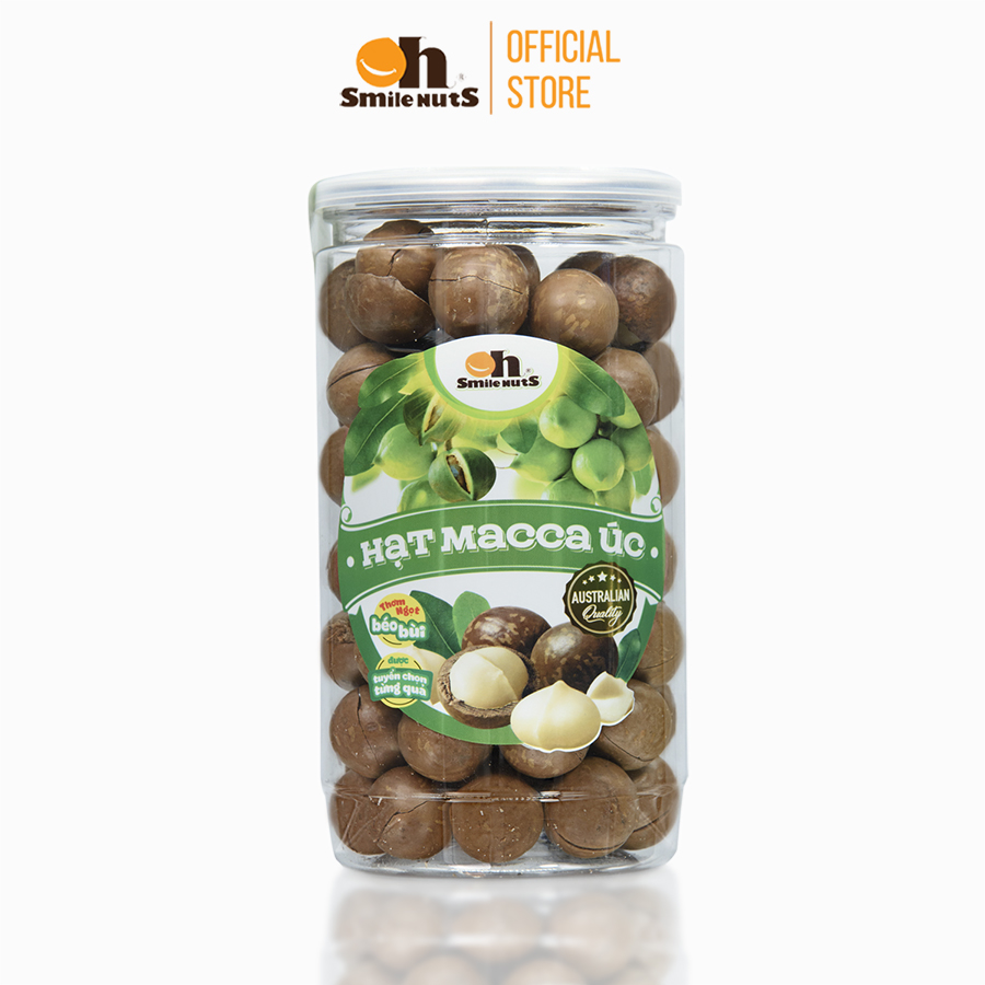 Hạt macca Úc nứt vỏ Smile Nuts hộp 500g - Kèm dụng cụ tách vỏ, bảo vệ tim mạch, hỗ trợ trao đổi chất và chống oxy hóa