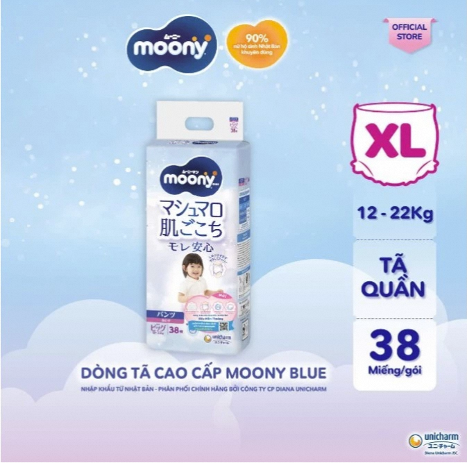 Tã quần Moony XL38(girl)