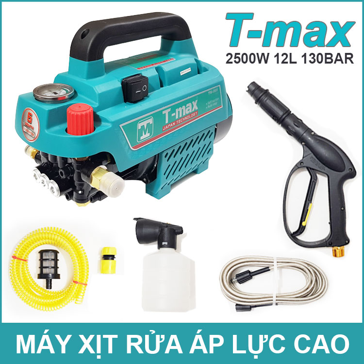 Máy xịt rửa áp lực cao 220v 2500w 130bar 12l t-max tm-999 có chỉnh áp