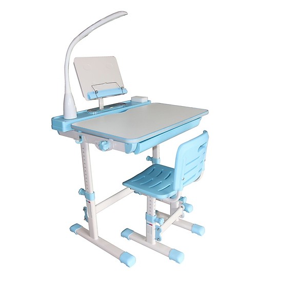 Thanh lý trưng bày- Bộ bàn học thông minh chống gù lưng Kachi MK102 – Màu Xanh, bàn học trẻ em, học sinh tiểu học, có đèn học và giá đỡ sách đi kèm