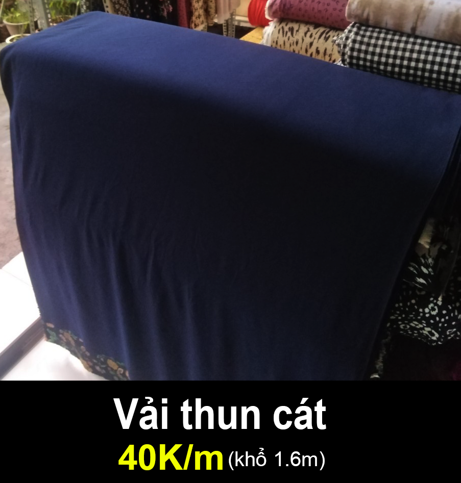 Vải thun cát màu dương đậm co giãn 4 chiều may đồ 40K/m