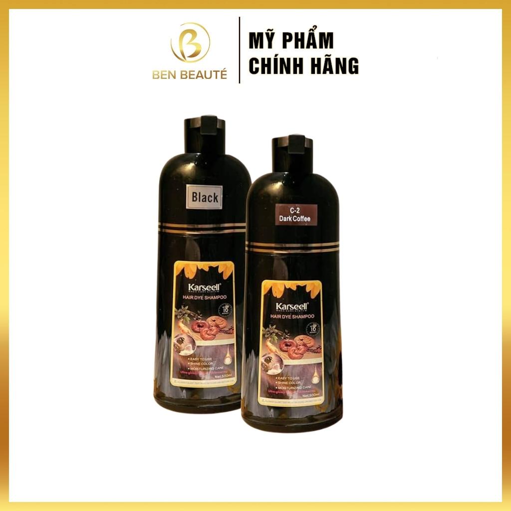 Dầu gội phủ bạc thảo dược nâu - đen karseell hair dye shampoo 500ml