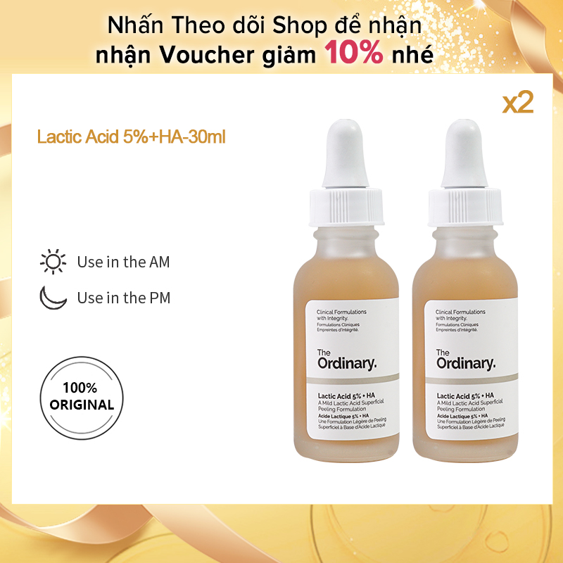 The ordinary lactic acid 5% + ha-30ml*2，serum for exfoliating anti-ance peeling