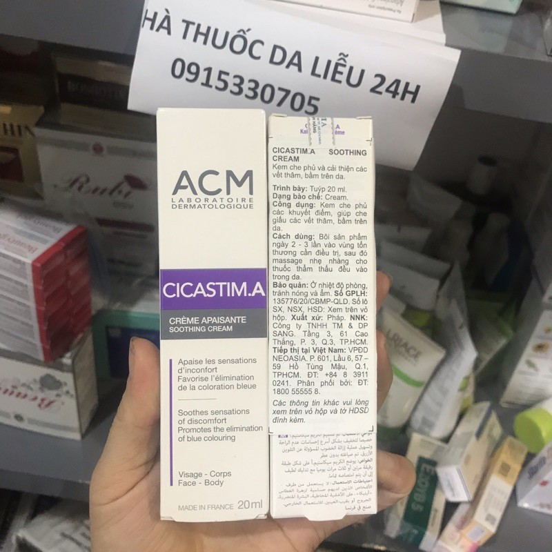 Kem xoá thâm bầm tím da cicastim acm