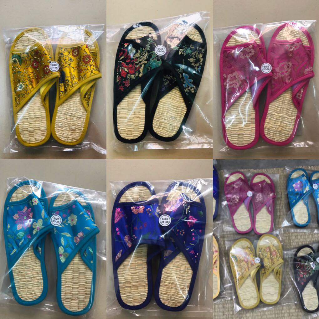 [HCM]Dép Quế Chiếu Cói Gấm Mang Trong Nhà Xinh Xắn (Giao Màu Ngẫu Nhiên) Cho Nữ