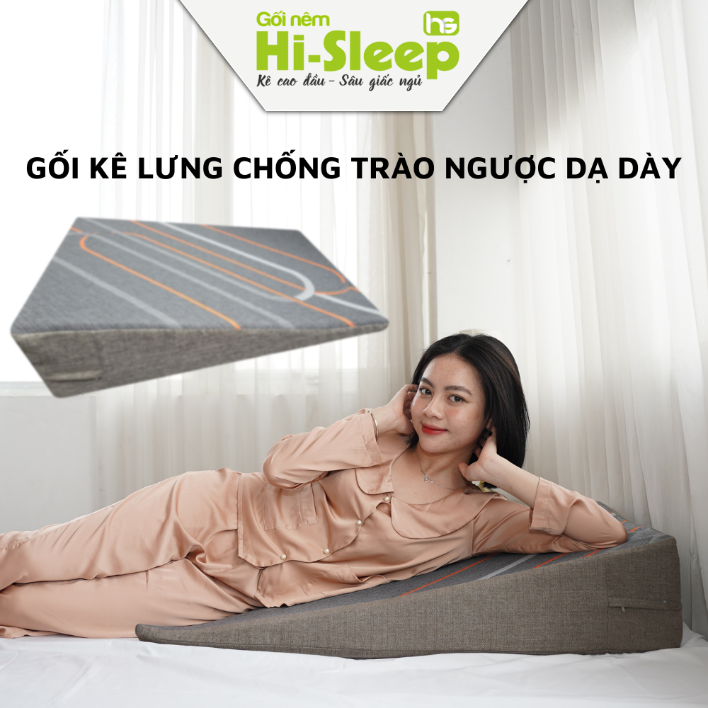 GỐI CHỐNG TRÀO NGƯỢC DẠ DÀY NGƯỜI LỚN HI-SLEEP LOẠI 22CM GIẢM NHANH VIÊM HỌNG, NGHẸN CỔ, NUỐT VƯỚNG, NÓNG RÁT NGỰC, MẤT NGỦ DO TRÀO NGƯỢC