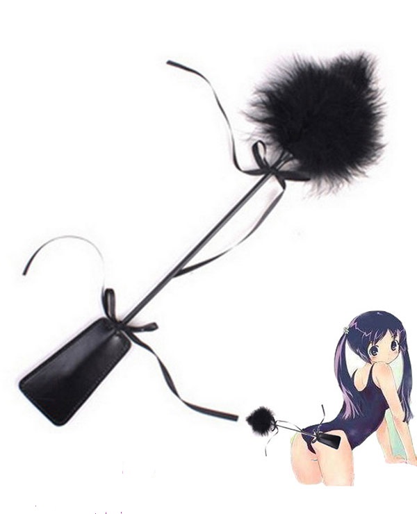 Chổi lông hóa trang cosplay xinh xắn 1 đầu hai đầu gắn lông vũ mềm mịn