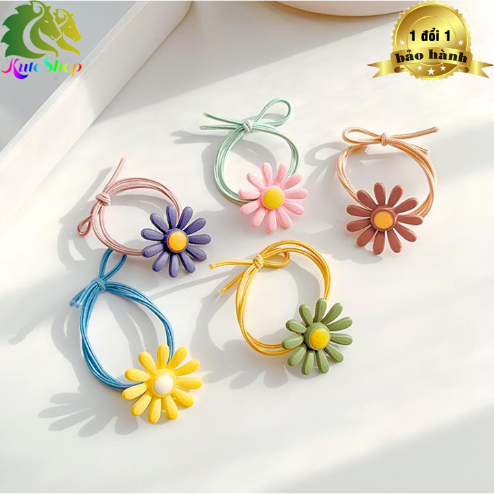 Dây Buộc Tóc hoa cúc họa mi phong cách Hàn Quốc