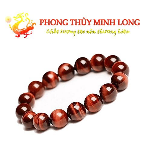 Vòng tay đá mắt hổ Đỏ Nâu chất lượng 5A hợp mệnh Hỏa và Thổ