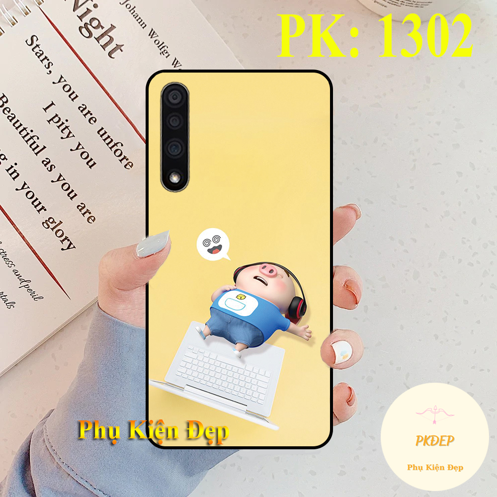 Ốp lưng Vsmart Live dẻo đen in hình chú heo dễ thương