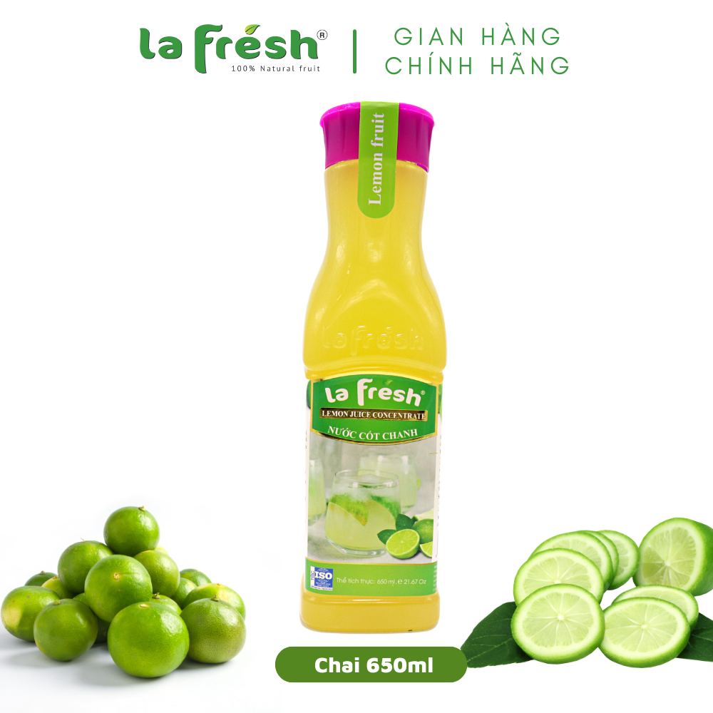 Nước cốt chanh vắt có đường Lafresh Đà lạt, chai 650ml