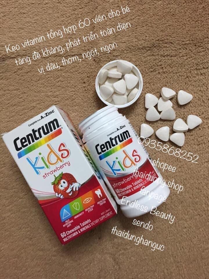 Kẹo Centrum Kids Strawberry 60 viên