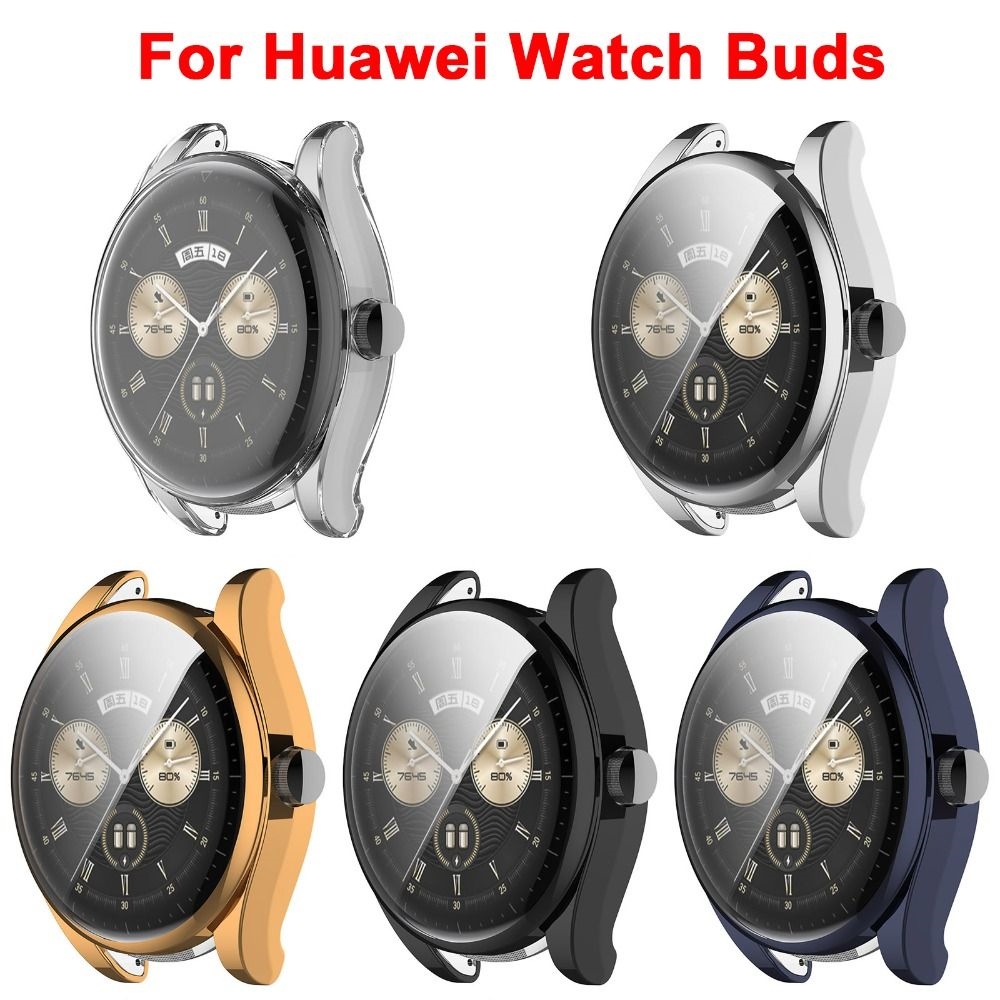 ⊙ Dla Huawei Watch Buds etui pełne pokrycie ochrona powłoki osłona ekranu poszycie TPU osłona ochronna inteligentny zegarek akcesoria