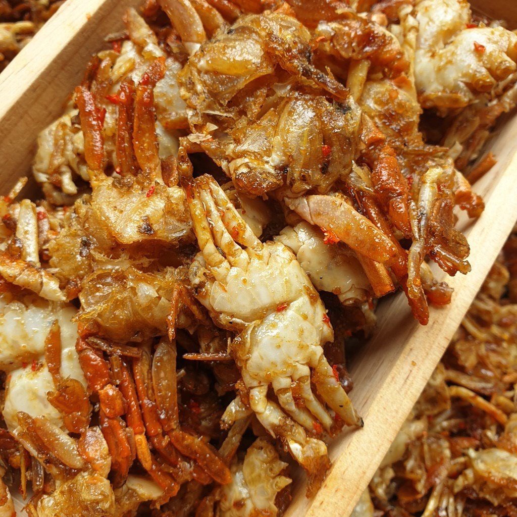 Ghẹ sữa rim giòn mắm tỏi - hũ 1 kg (có video)