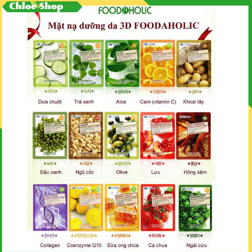 Mặt nạ đắp mặt nạ foodaholic hàn quốc
