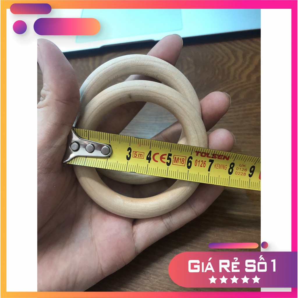 Khoen Gỗ 7cm treo kệ, dây treo cây macrame, handmade