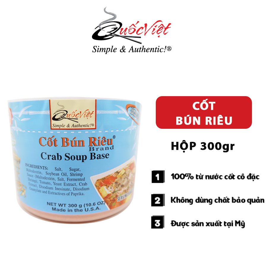 Gia vị Cốt Bún Riêu Quốc Việt hộp 300gr dạng bột súp - VN10456
