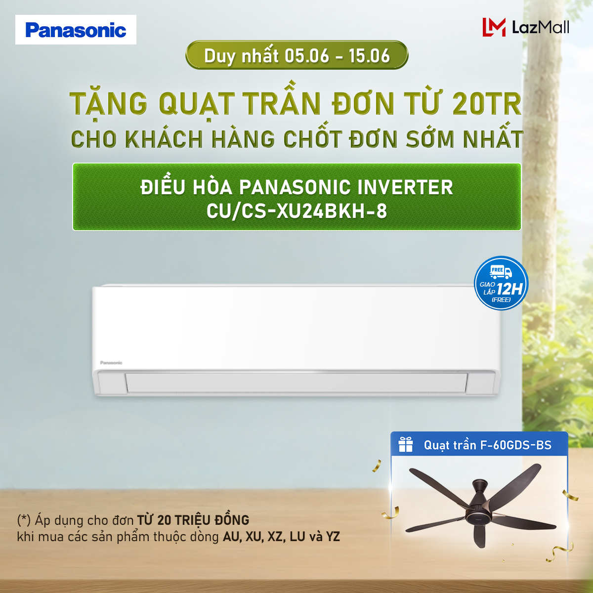 [ Sẵn hàng miền Bắc] Điều hòa Panasonic Inverter CU/CS-XU24BKH-8 - 2.5HP - Một chiều - Lọc sạch không khí NanoeX - Wifi