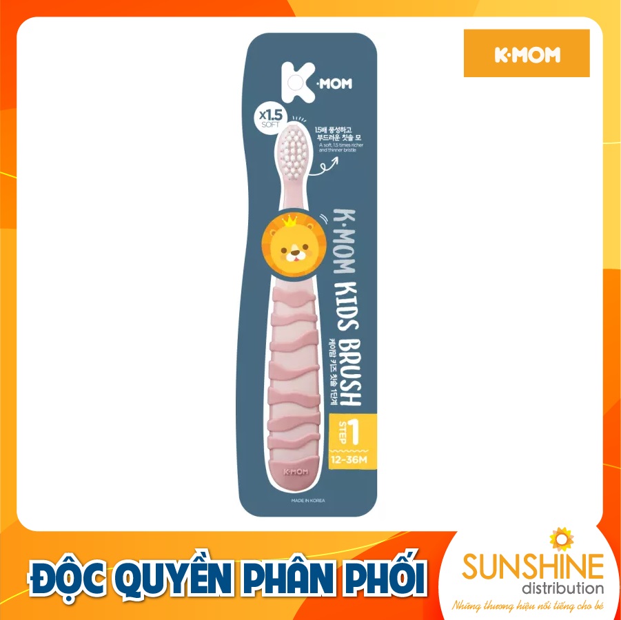 BÀN CHẢI ĐÁNH RĂNG TRẺ EM K-MOM 2 - 5 TUỔI (HỒNG)