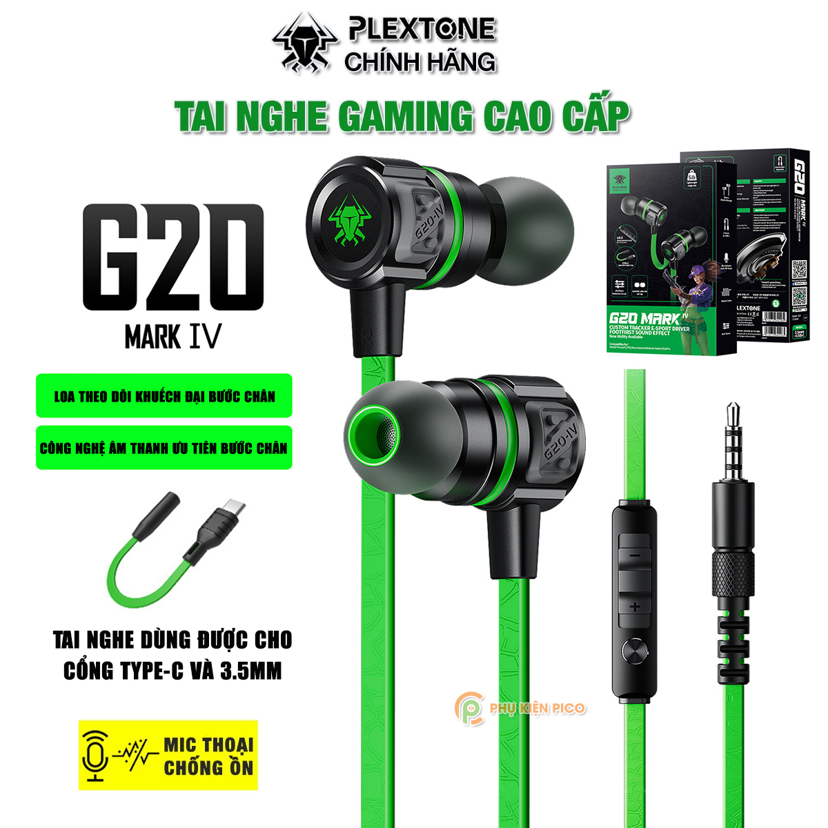 Tai nghe gaming có mic rời Plextone G20 - Tai nghe gaming có dây G20 Plextone chính hãng