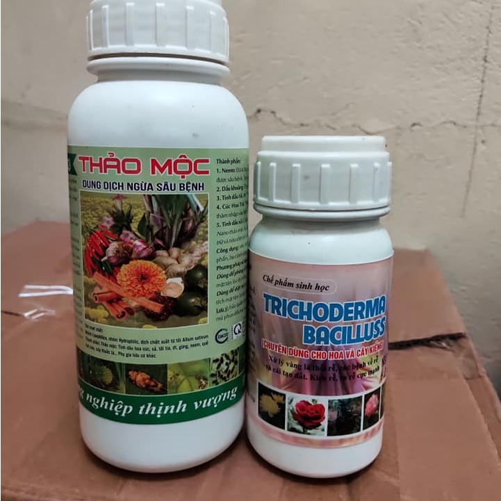Combo Bộ phòng sâu bọ và nấm bệnh sinh học_thảo mộc + trichodema, chống thối rễ,trừ nấm,làm xốp đất, kích rễ phát triển