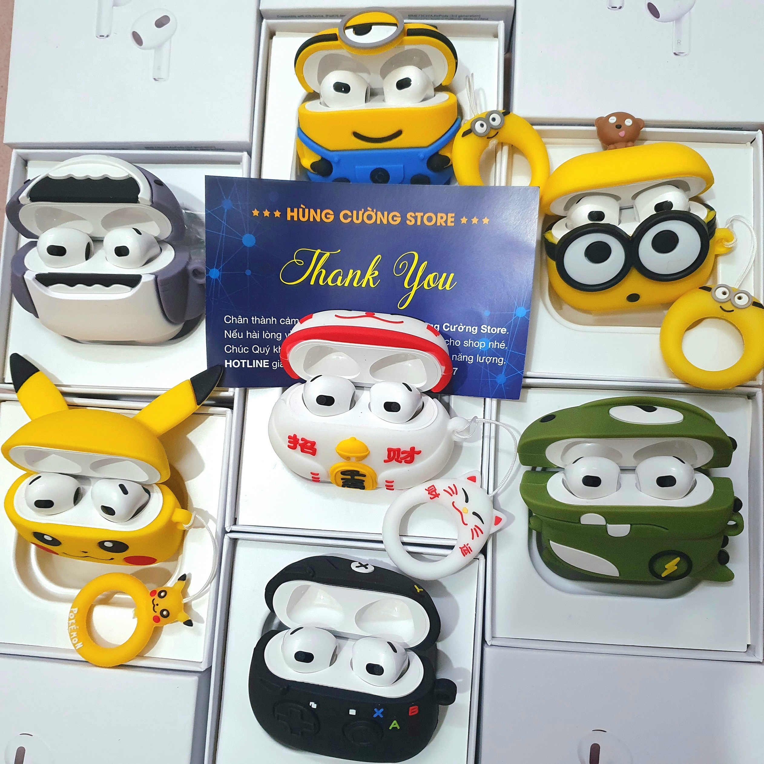 Case Tai Nghe Airpods 3, Vỏ Bọc Bảo Vệ Hộp Đựng Tai Nghe Bluetooth hình thú dễ thương 3D Chống Sốc Hạn Chế Bám Vân Tay
