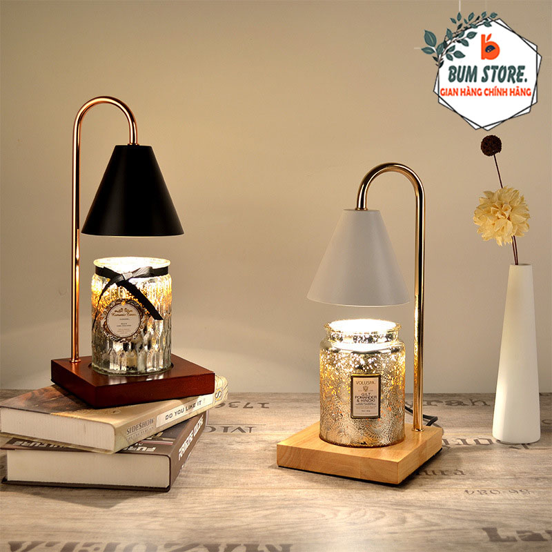 Đèn Nến Thơm Phòng Đế Gỗ Có Thể Điều Chỉnh Ánh Sáng, Đèn Led Trang Trí Phòng Ngủ Tặng 2 Bóng Dùng Đốt Nến An Toàn. - BUM STORE