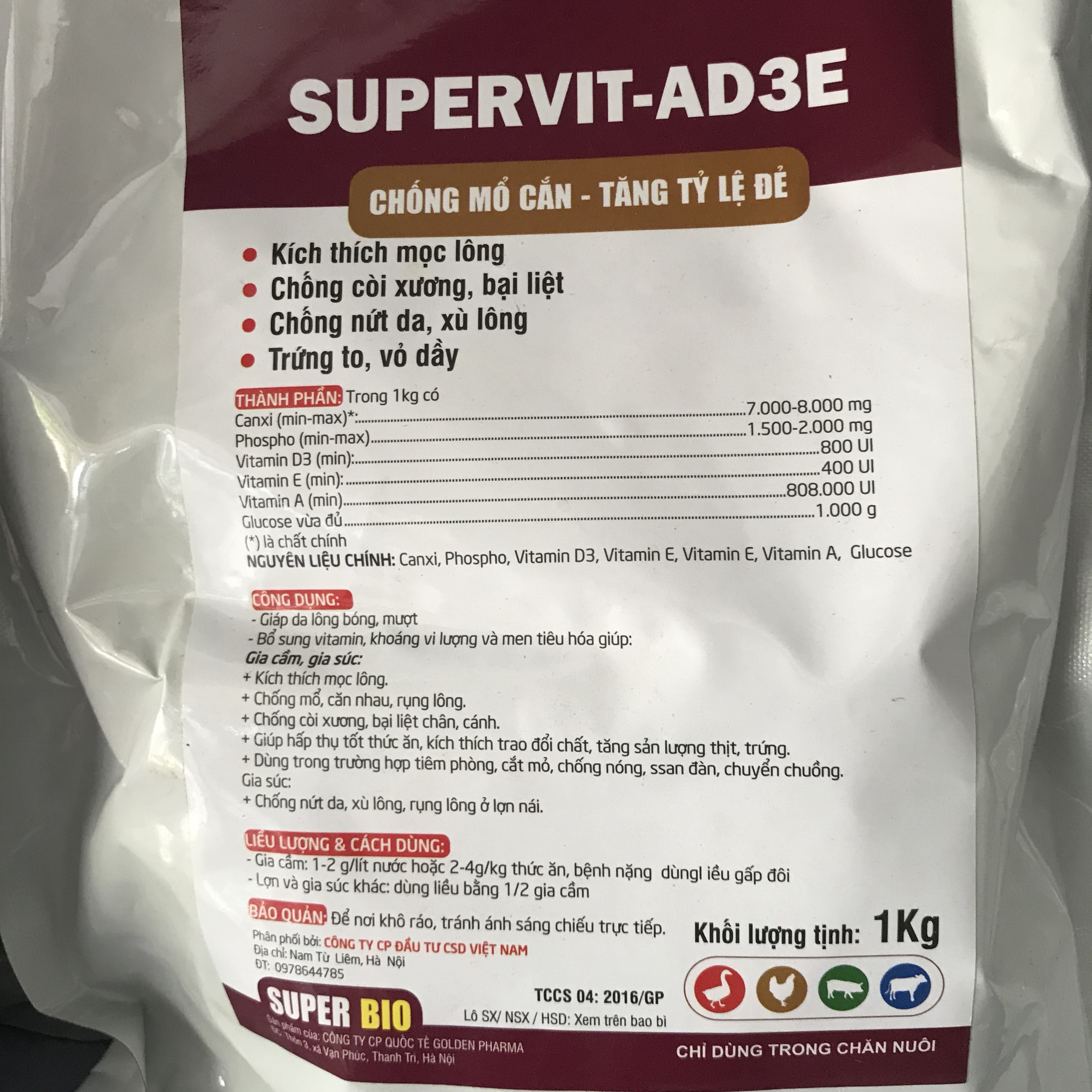 3kg Kích thích đẻ trứng lên giống