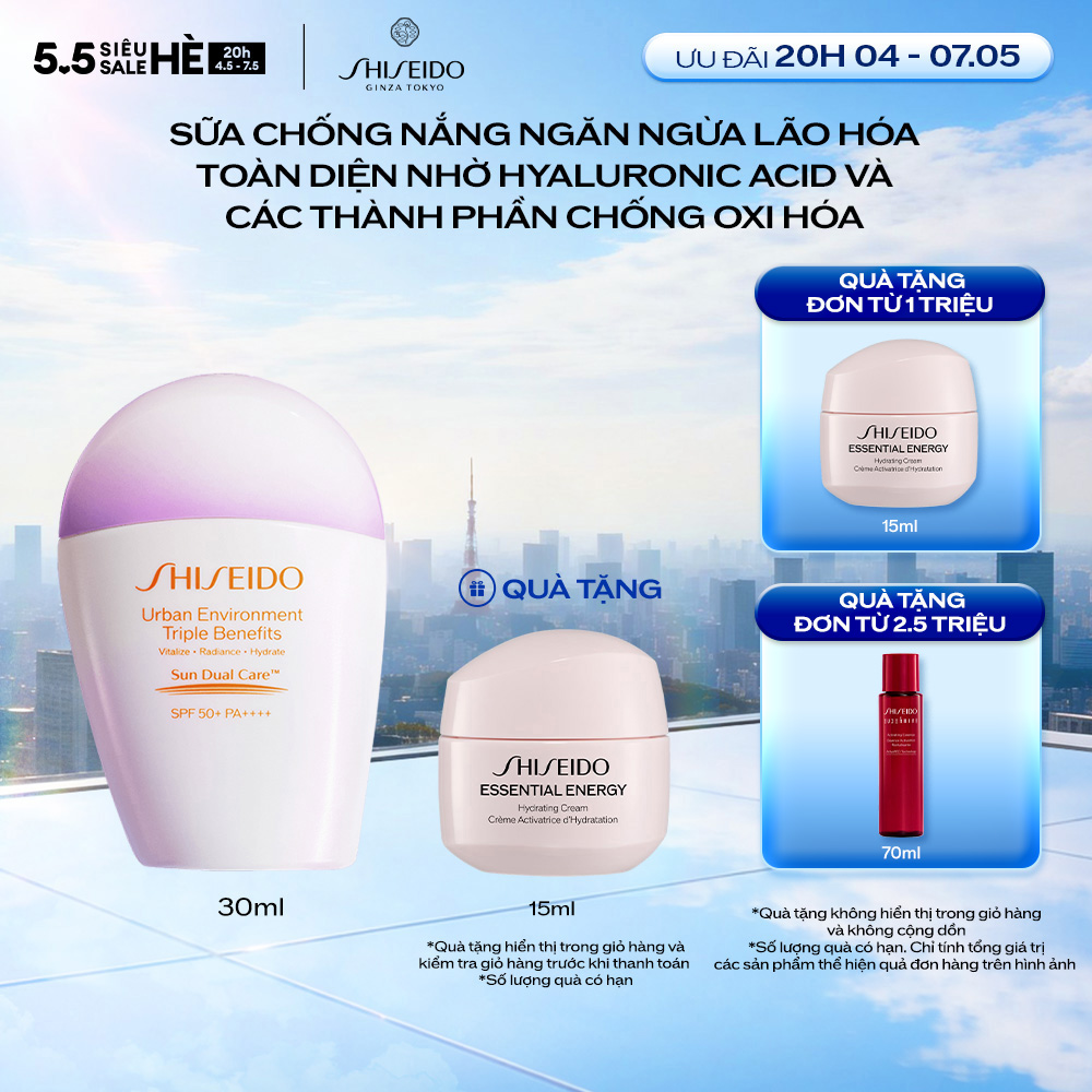 Sữa chống nắng dưỡng da Shiseido Urban Environment Triple Beauty Suncare EmulsionSPF50+ PA++++ 30ml
